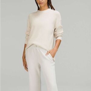 Lululemon Merino Wool-Blend Ribbed Crewneck Sweater White Opal Size 2